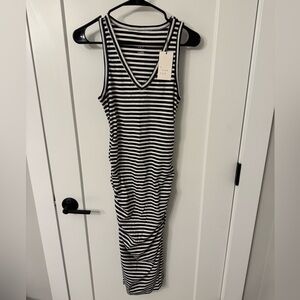 a new day black & White Striped V-Neck Tank Dress